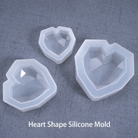 Moule en silicone AINIKA pour pendentif en pierre précieuse facettée en forme de cœur, respectueux de l'environnement, pour résine époxy