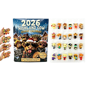 Calendrier de l'Avent Vache <span class=keywords><strong>des</strong></span> Highlands 2026 pour Filles et Garçons, entrepôt <span class=keywords><strong>USA</strong></span>, compte à rebours de 24 jours jusqu'à Noël avec figurines 3D - Product Image 1