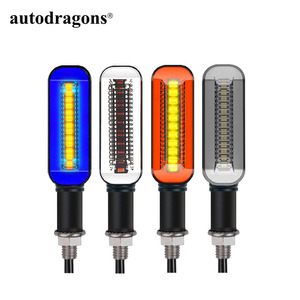 Motorcycle Indicators Flowing Amber Turn Signal <b>Lights</b> Blinkers Blue DRL Daytime Running <b>Light</b> - Product Image 2