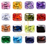 Pierres synthétiques CZ 5A, taille octogonale princesse, pierres CZ en vrac couleur Olive/Péridot/D-Péridot