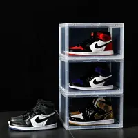Custom Sneaker Box Magnets Drop Front Clear Acrylic Shoe Storage Box