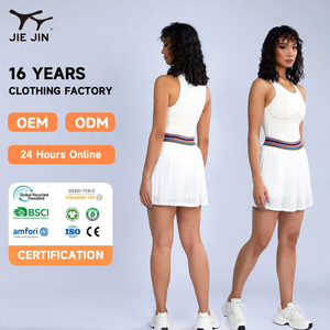 Jijin donna Lounge Wear 2 pezzi Set da donna elastico in vita plissettato 2 in 1 gonna Tennis con tasca per la palla - Product Image 1