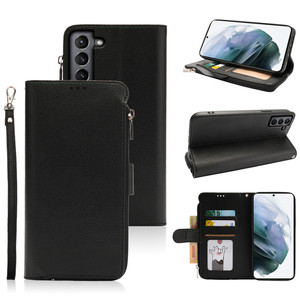Pochette <span class=keywords><strong>de</strong></span> luxe sac <span class=keywords><strong>de</strong></span> téléphone portable pour Samsung Galaxy S24 Ultra S25 FE S23 Plus S22 PU cuir fermeture éclair sac à main portefeuille couverture <span class=keywords><strong>de</strong></span> livre - Product Image 1