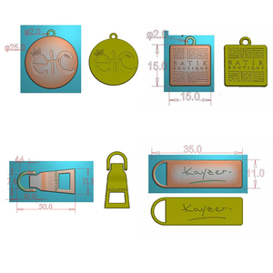Tirador de cremallera de marca de metal con logotipo grabado personalizado, tirador deslizante de cremallera de metal para bolso personalizado para ropa de bolso - Product Image 6