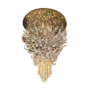 Zèle éclairage hôtel hall lampe suspendue personnalisé grand projet goutte de pluie cristaux k9 led lustre lumière - Product Image 6