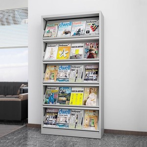 Étagère à journaux de bibliothèque, armoire à périodiques en acier sur pied, 6 niveaux, durable, usage commercial, étagère promotionnelle pour supermarché - Product Image 2