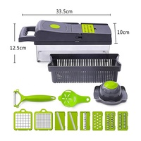 Nouvelle mandoline manuelle multifonctionnelle 16 en 1 pour la cuisine à domicile Nouveau hachoir à légumes avec récipient