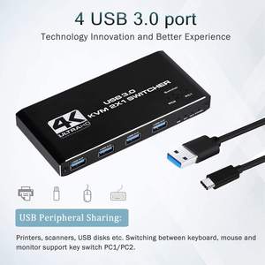 <span class=keywords><strong>Switch</strong></span> KVM <span class=keywords><strong>HDMI</strong></span> 4K 60Hz USB a 2 Porte, Switcher KVM USB3.0 2*1 per 2 Computer, Mouse e Tastiera o Telecomando - Product Image 4