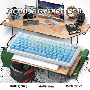 Custom RGB AU-F75-12 Light Emitting Diode Light <b>USB</b> 3.0 Wireless Plug and Play Mechanical <b>Switch</b> Desktop English Gaming Keyboard - Product Image 2
