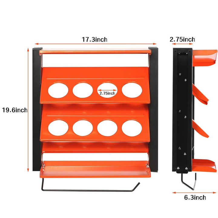 Garage Wall Mount Shelf - Steel Rack for Spray Paint Cans