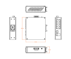 Switch PoE industriel 8 ports RJ45 10/100/1000M + 2 ports SFP 100/1000/1000M fibre optique géré pour la sécurité CCTV - Product Image 4