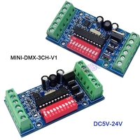 5V 12V 24V LED DMX512 décodeur 3CH 4CH 6CH 8CH 9CH 12CH canal DMX512 carte contrôleur RGB RGBW DMX décodeur pour lampe LED