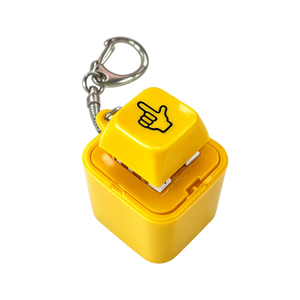 Porte-clés mécanique personnalisé avec capuchon de touche, jouet anti-stress amusant en forme de doigt d'honneur, activé par la pression, avec lumière et son, pendentif pour sac - Product Image 1