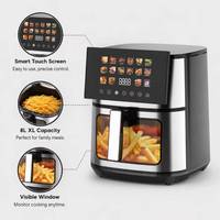Freidora de Aire para Cocina, Horno de 8L de Gran Capacidad, 4 Tubos de Calentamiento, 16 Programas Preestablecidos, Freidora de Aire con Temporizador y Control de Temperatura