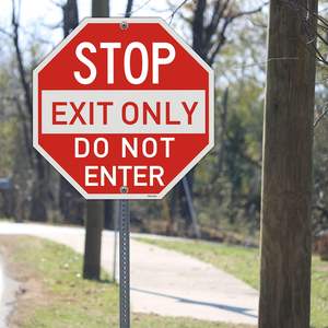 ทางออกเท่านั้นอย่าเข้าไปในป้ายหยุดอลูมิเนียมสะท้อนแสง12 * 12in รูปแปดเหลี่ยมป้ายถนนรูปพิเศษป้ายจราจร - Product Image 6