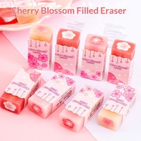 Gomme à effacer motif fleur de cerisier, gomme créative à structure sandwich pour les devoirs des élèves du primaire