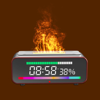 Nouvelle Arrivée 2026 : Humidificateur Diffuseur d'Air à Flamme Simulée Tendance avec Horloge et Lampe d'Ambiance RVB pour Chambre