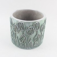 Pot de fleurs en ciment fait main pour intérieur, design classique, pour la décoration de la maison et du jardin, utilisation au sol