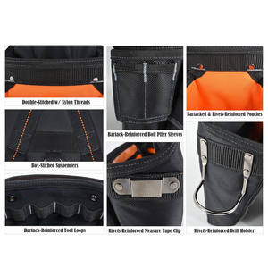 Ceinture de travail professionnelle en cuir robuste et confortable, bretelles personnalisées pour outils électriques avec fonction imperméable pour les charpentiers - Product Image 3