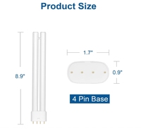 Ampoules de rechange en forme de H 18W pour lampes anti-moustiques d'intérieur et d'extérieur avec base à 4 broches pour usage domestique