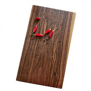 Planche à découper rectangulaire, durable, adaptée au contact alimentaire, finition naturelle, fabriquée à la main, épaisse, en bois, pour boucher. - Product Image 1