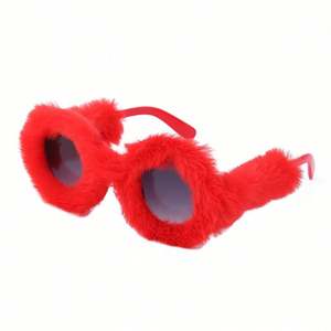 Nuevas Gafas de Sol Redondas de Felpa, Hechas a Mano, con Peluche Suave, para Fiesta, Tamaño Grande, para Mujer - Product Image 6