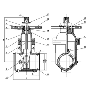 Válvula de Compuerta NRS de Cuña Resiliente de 2-12 Pulgadas, Nueva Llegada Original - Válvula de Hierro Dúctil Fundido con Extremo Ranurado - Product Image 2