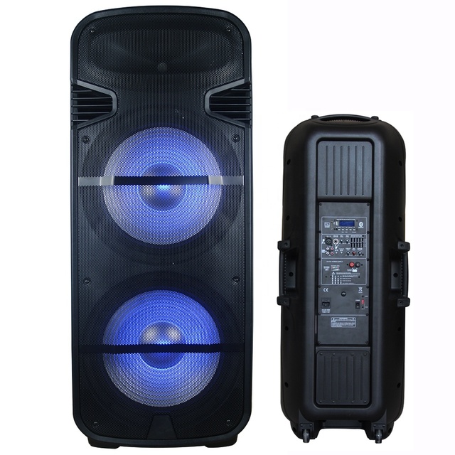 300W Dual 15" Subwoofer DJ/ PA System Karaoke Sets Speakers JPS D2615BA/Mic, RC, TWS, LED, FM, AUX, RCA, ECHO Bocina Parlante