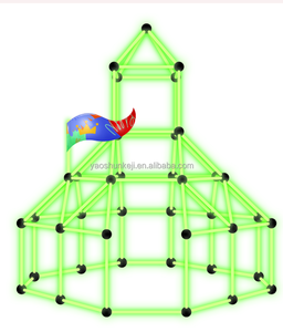 Kit de construction de château et de <span class=keywords><strong>fort</strong></span> qui brillent <span class=keywords><strong>dans</strong></span> le noir (130 pièces) - Jouet éducatif créatif STEM pour enfants - Product Image 1