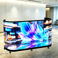 Écran LED flexible HD RGB IP65 P1.86 P2.5 pour comptoir de bar d'hôtel, affichage publicitaire pour entreprise de vente en gros