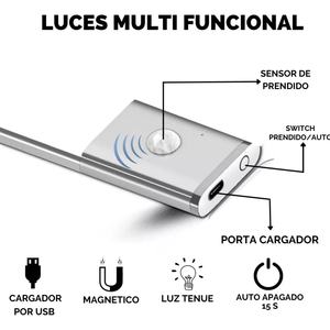 Lámpara Nocturna con Sensor de Movimiento Magnético Recargable por USB, Luz para Armario, Luces LED Debajo del Gabinete - Product Image 3