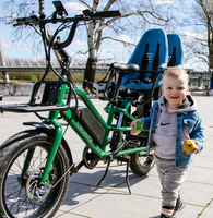 Vélo électrique cargo 48V 500W avec moteur, double batterie LG, frein hydraulique, suspension améliorée, béquille, 7 vitesses, porte-bagages arrière et guidon Monkey Bar