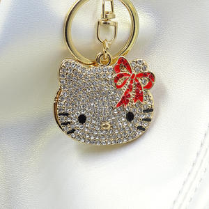 Mode de luxe porte-clés KT maquillage miroir en forme de pendentif exquis artisanat cadeau porte-clés sac à main pendentif bijoux - Product Image 2