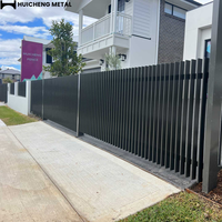 Moderne Australische stijl buiten aluminiumlegering zwart gepoedercoate privacy schuttingpanelen voor tuin en poorten