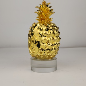 Sculptures et figurines <span class=keywords><strong>en</strong></span> <span class=keywords><strong>métal</strong></span> doré <span class=keywords><strong>en</strong></span> forme d'ananas, design 2026, pour la décoration de salon - Product Image 4