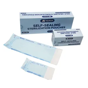 Bolsa plana de esterilização autovedante de alta qualidade para uso médico, 90mm x 260mm para uso em clínicas odontológicas