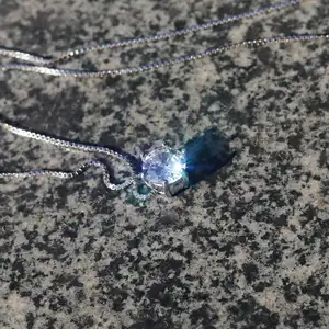Bijoux fins boîte personnalisée chaîne en argent Sterling 925 5A Zircon charme Bling diamant collier