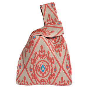 Bolso de mano de poliéster tejido estilo étnico versátil con patrón geométrico exquisito, ideal para viajes y recuerdos. - Product Image 5
