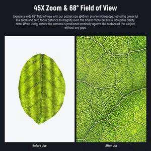 45X microscopio del <span class=keywords><strong>telefono</strong></span> ricaricabile Close Up obiettivo Zoom W 50mah batteria per iPhone Samsung gabbia con 17mm adattatore per obiettivo - Product Image 2