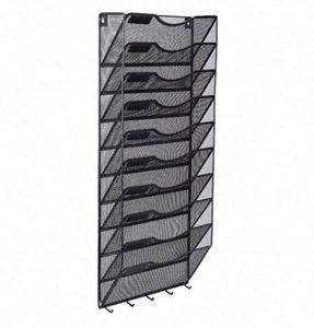 10-Tier Wall Mounted Hanging File Organizer Magazine Rack Metal <b>Mesh</b> Wall File Holder Organizer - Product Image 5