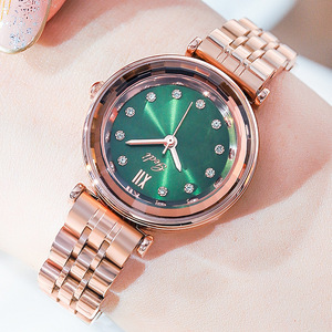 Montre pour femme avec bracelet en acier rose, montre élégante et luxueuse pour femme, style rétro - Product Image 4