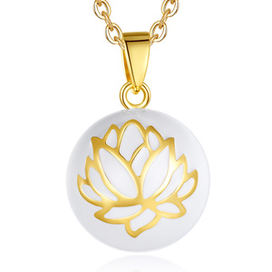 Merryshine lotus flower soft sound wishing music bell pendant mexico ball bola <span class=keywords><strong>collana</strong></span> di <span class=keywords><strong>gravidanza</strong></span> - Product Image 6