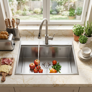 Mid-Size Single Bowl Undermount 304 Stainless Steel <b>Kitchen</b> <b>Sink</b> with Sound Guard — OEM Factory Direct - Product Image 1