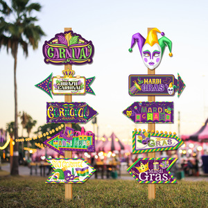 DAMAI Carnival Paper Directional <b>Signs</b> Rectangular Portable Outdoor Indoor Party Decor Props for Mardi Gras Brazil Carnival Cele - Product Image 2