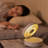 Ventilateur de table portable pliable sans fil à LED, compatible voiture, avec moteur sans balais rechargeable par USB et télécommande, pour bureau ou montage mural