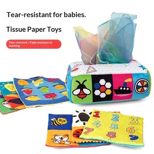 Jouets pour bébés, boîte à mouchoirs résistante aux déchirures, apprentissage de la manipulation des mouchoirs, exercice des mains, <span class=keywords><strong>livre</strong></span> en tissu pour l'éducation précoce, unisexe, 3-6 mois - Product Image 3
