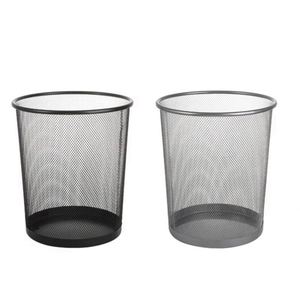 Metal Mesh Round Trash Can with Foot Pedal Structure Household Office Cleaning <b>Tool</b> Wrought Iron Kitchen Trash Bucket Lid - Product Image 3
