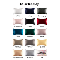 Ensemble de taies d'oreiller en soie de mûrier 100% 22 Momme, broderie personnalisée, taie d'oreiller en soie pure avec fermeture éclair ou enveloppe