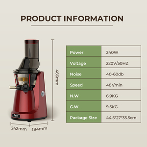 MOSEENER Exprimidor de Boca Grande, Exprimidor de Tamaño Compacto y Bajo Ruido, Exprimidor de Naranja, Exprimidor Lento en Frío - Product Image 2