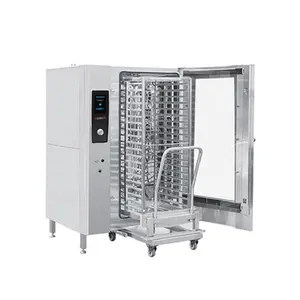 Cocina comercial Restaurante Control de pantalla táctil multifuncional 304 SS 10 Bandeja Horno de convección de vapor combinado eléctrico